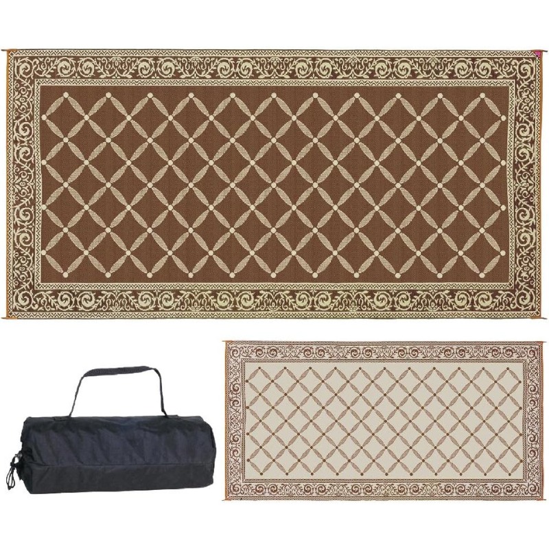 Outdoor Camping Rugs 9X18 - 9x18 Reversible Outdoor RV Patio Mat