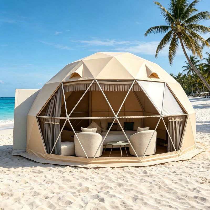Outdoor Camping And Glamping - Luxury Glamping Dome House Geodesic Tent