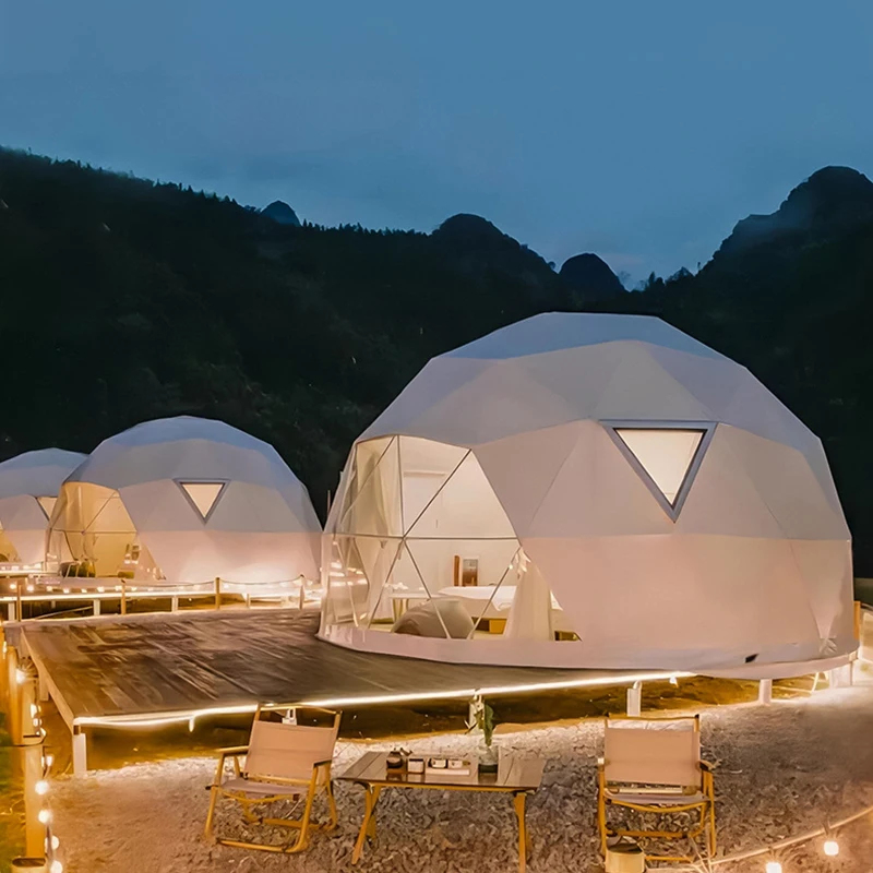 Outdoor Camping And Glamping - Premium Geodesic Glamping Dome Tent -All-Season