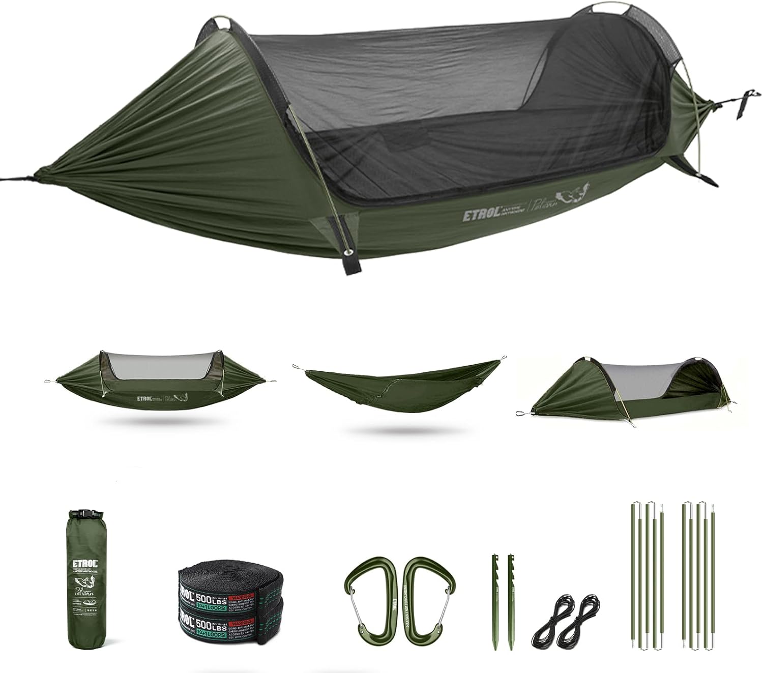 Outdoor Camping Mosquito Net - 3-in-1 Camping Hammock with Mosquito Net,