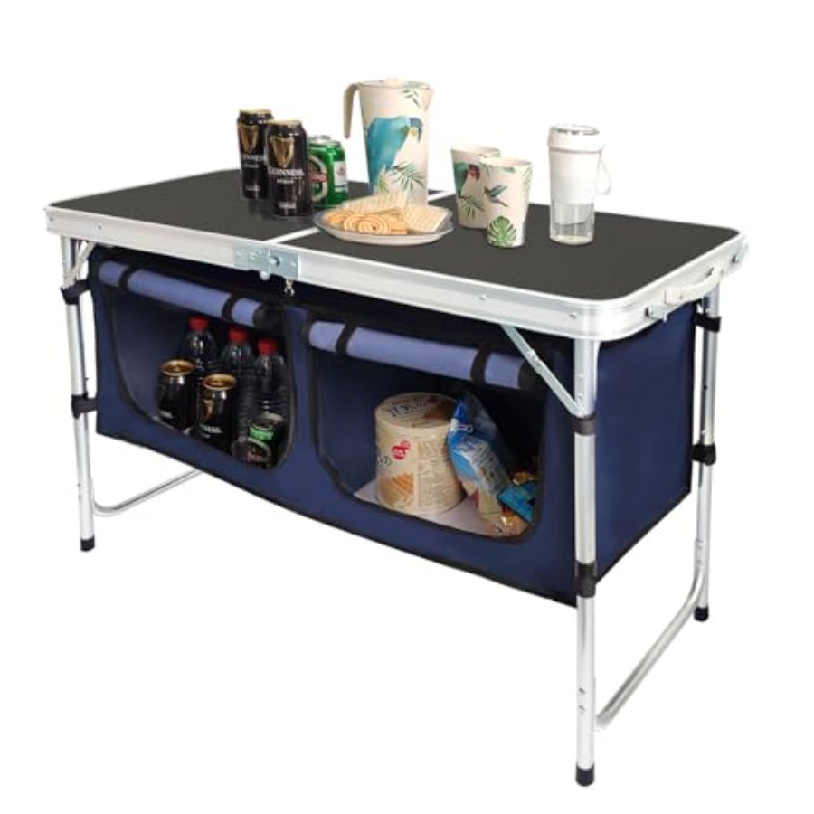 Outdoor Camping Table With Storage - Outdoor Folding Table Aluminum Lightweight Height