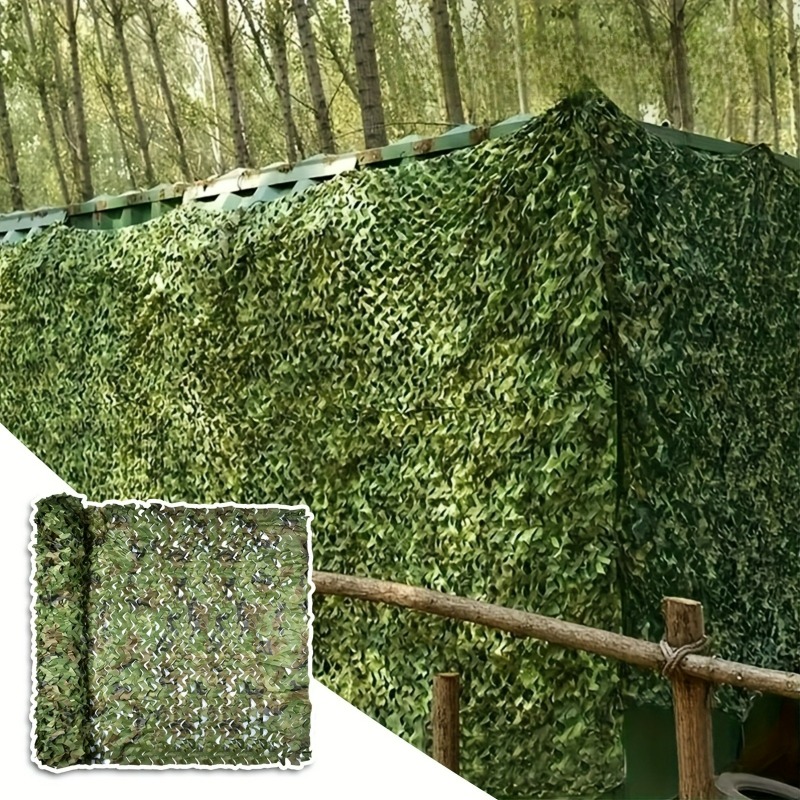 Outdoor Camping Venues - 1pc Green Camouflage Netting Jungle-Themed Decorative