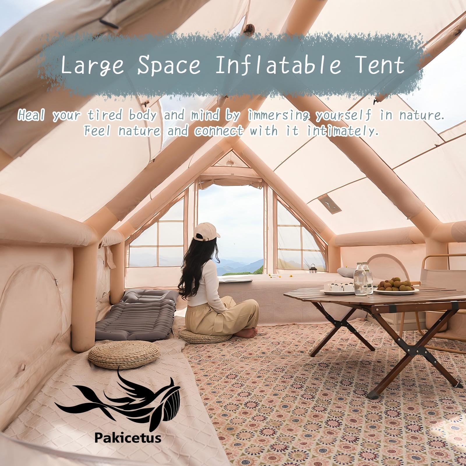 Outdoor Camping And Glamping - PAKICETUS Large Luxury Inflatable Glamping Tent