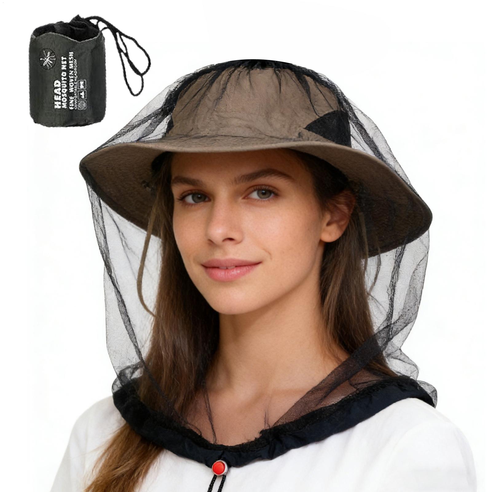 Outdoor Camping Mosquito Net - Breathable Fly Head Net With Drawstring