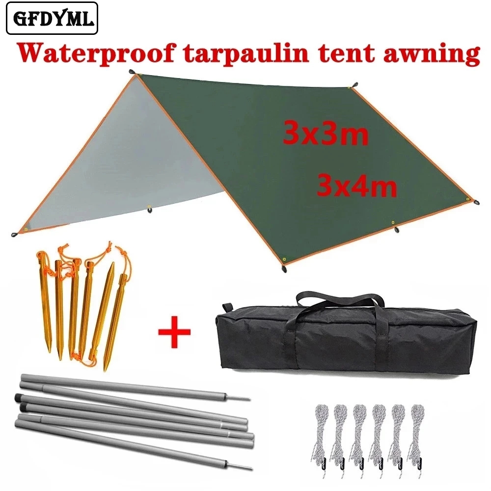 Waterproof Tarp Shelter - 4x3m 3x3m Awning Waterproof Tarp Tent