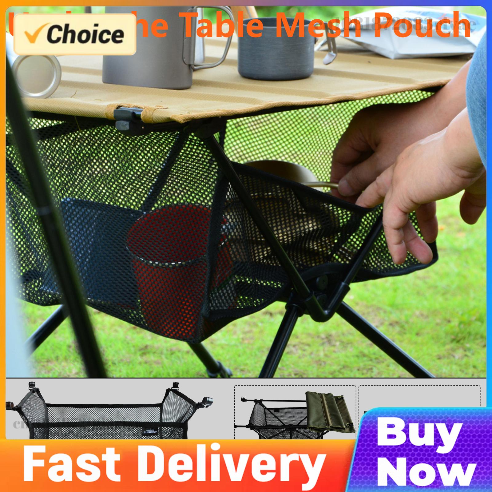 Outdoor Camping Table With Storage - Under the Table Mesh Pouch Outdoor
