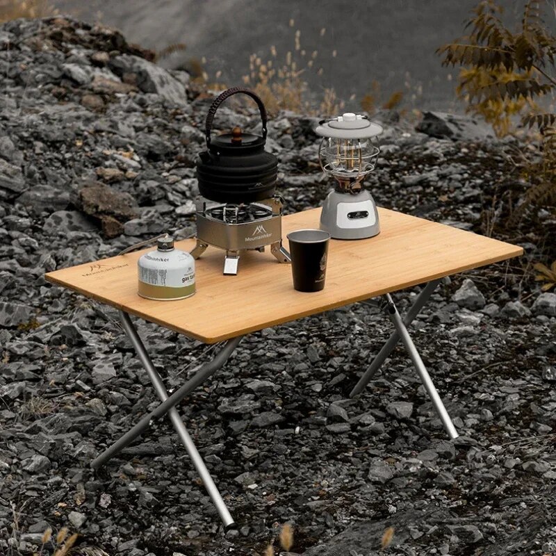 Outdoor Camping Table With Storage - MOUNTAINHIKER Outdoor Camping Bamboo 2/3 Folding