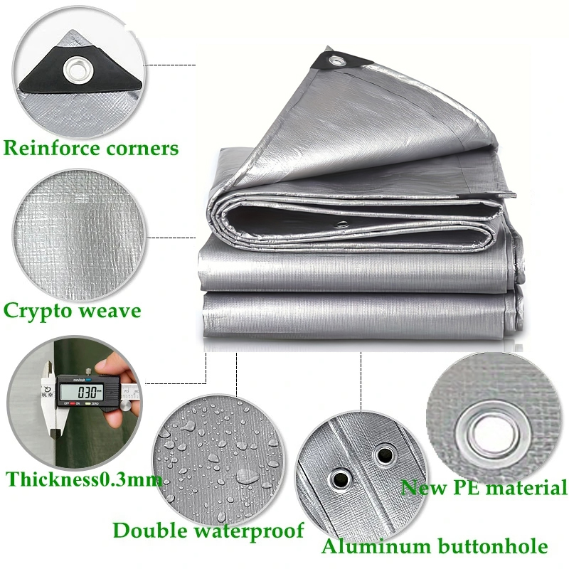 Large Tarp 3mx5 6 8 4x4 5 6 8  - Waterproof Tarp Shelter 评论和价格