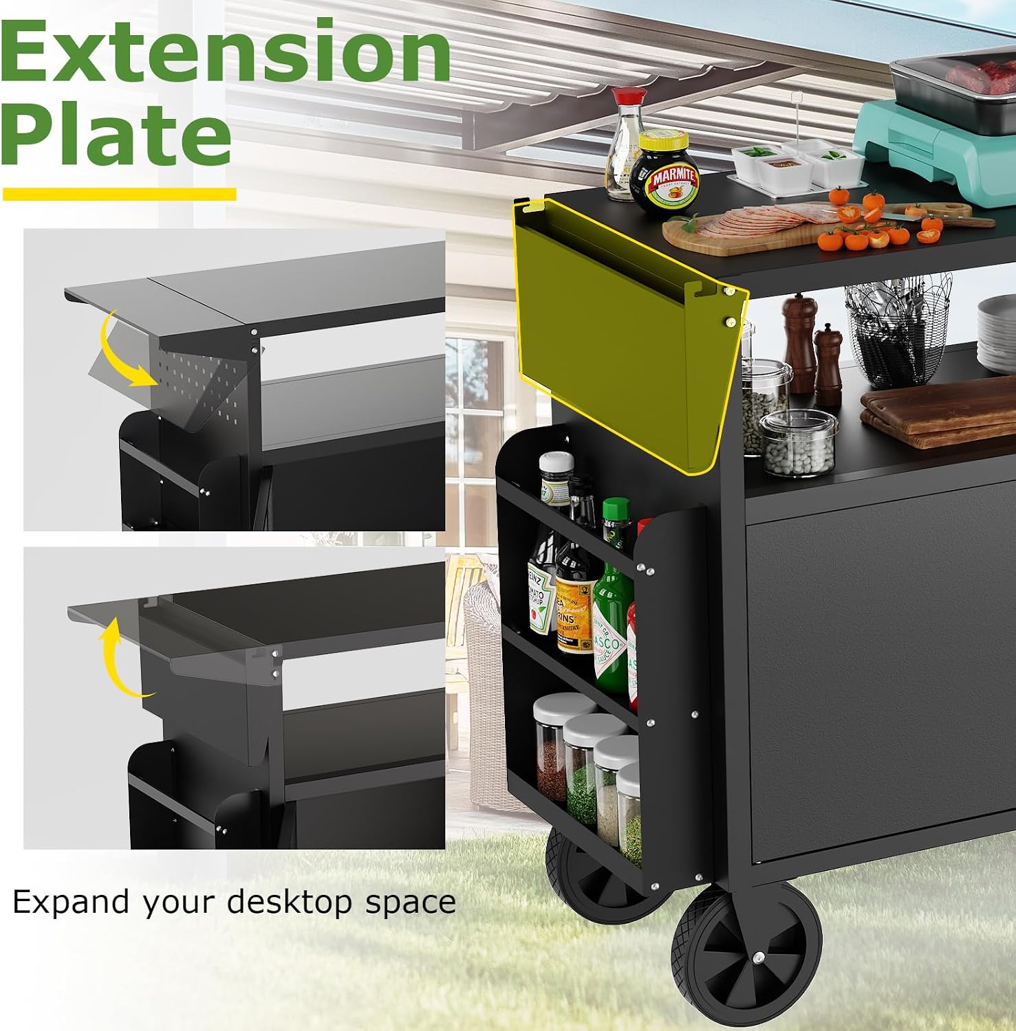 Outdoor Grill Cart Table With  - Outdoor Camping Table With Storage 评论和价格