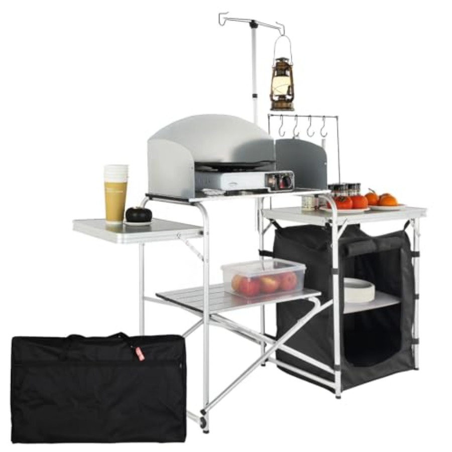 Camping Kitchen Table, Folding - Outdoor Camping Table With Storage 评论和价格