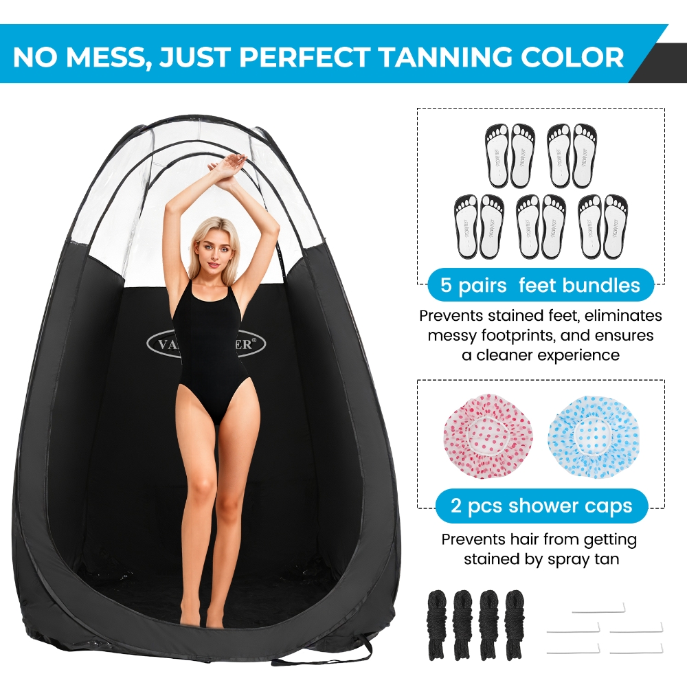 Black Spray Tanning Tent Porta - Outdoor Camping Automatic Quick Opening Tent 评论和价格