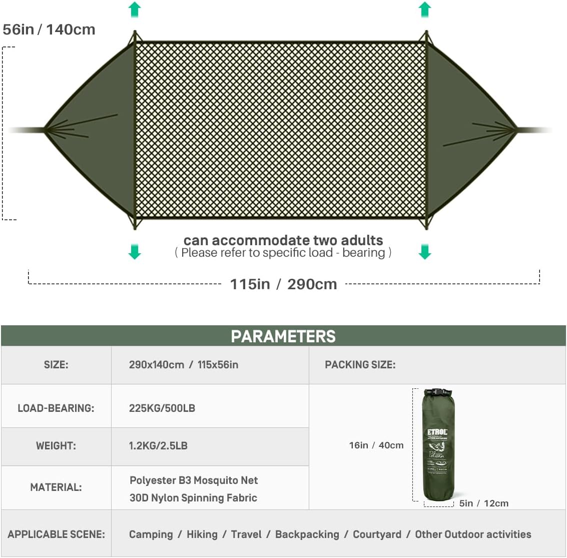 3-in-1 Camping Hammock with Mo - Outdoor Camping Mosquito Net 评论和价格
