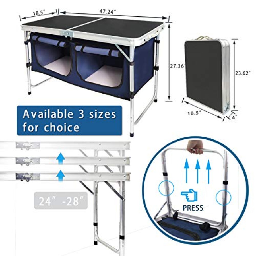Outdoor Folding Table Aluminum - Outdoor Camping Table With Storage 评论和价格