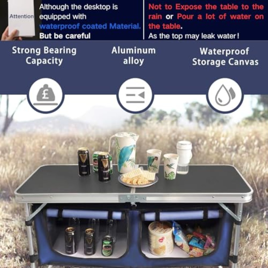 Outdoor Folding Table Aluminum - Outdoor Camping Table With Storage 评论和价格
