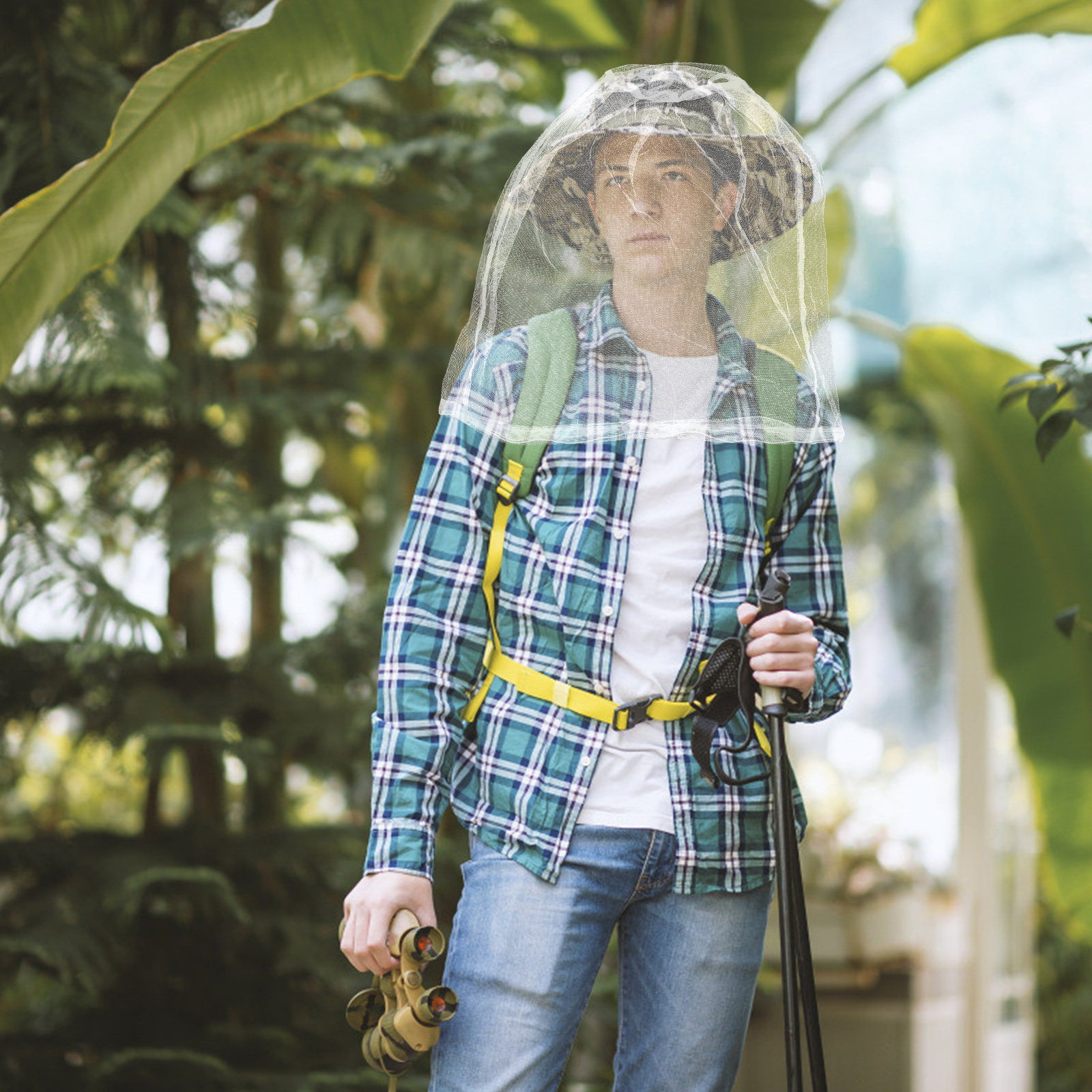 2Pcs Anti Mosquito Head Nets O - Outdoor Camping Mosquito Net 评论和价格