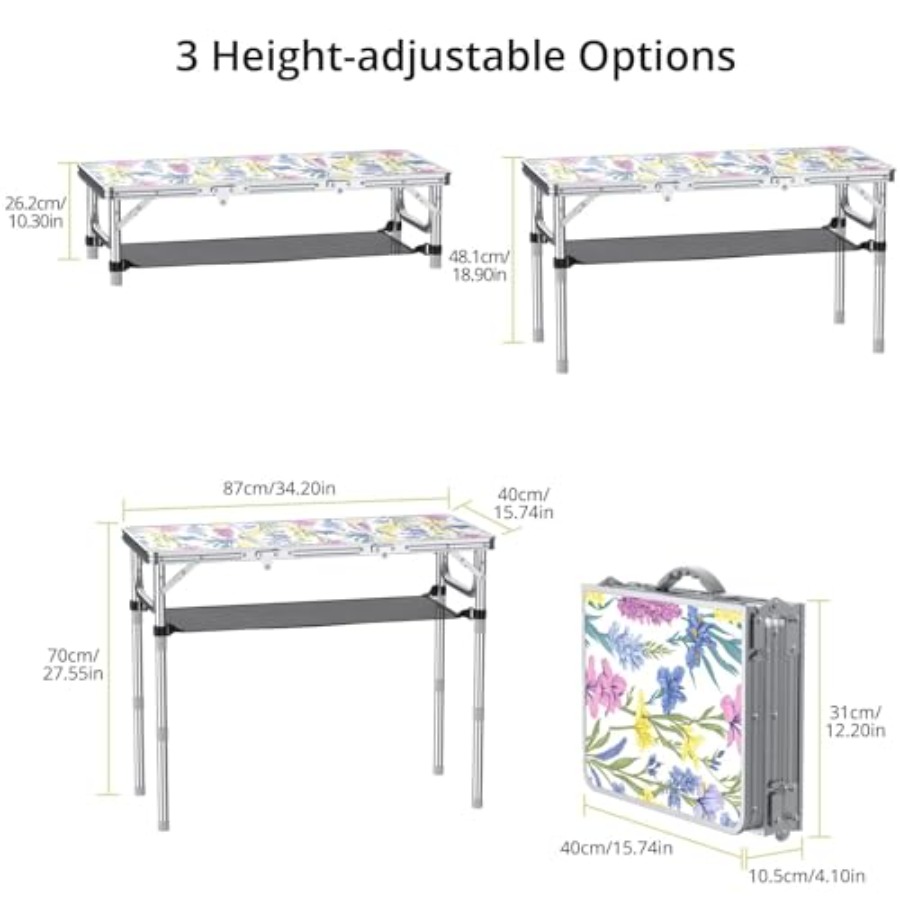 3ft Folding Camping Table with - Outdoor Camping Table With Storage 评论和价格