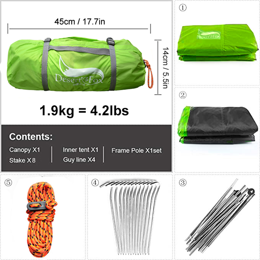 Desert&Fox 2 Person Tent Light - Outdoor Camping Dome 评论和价格