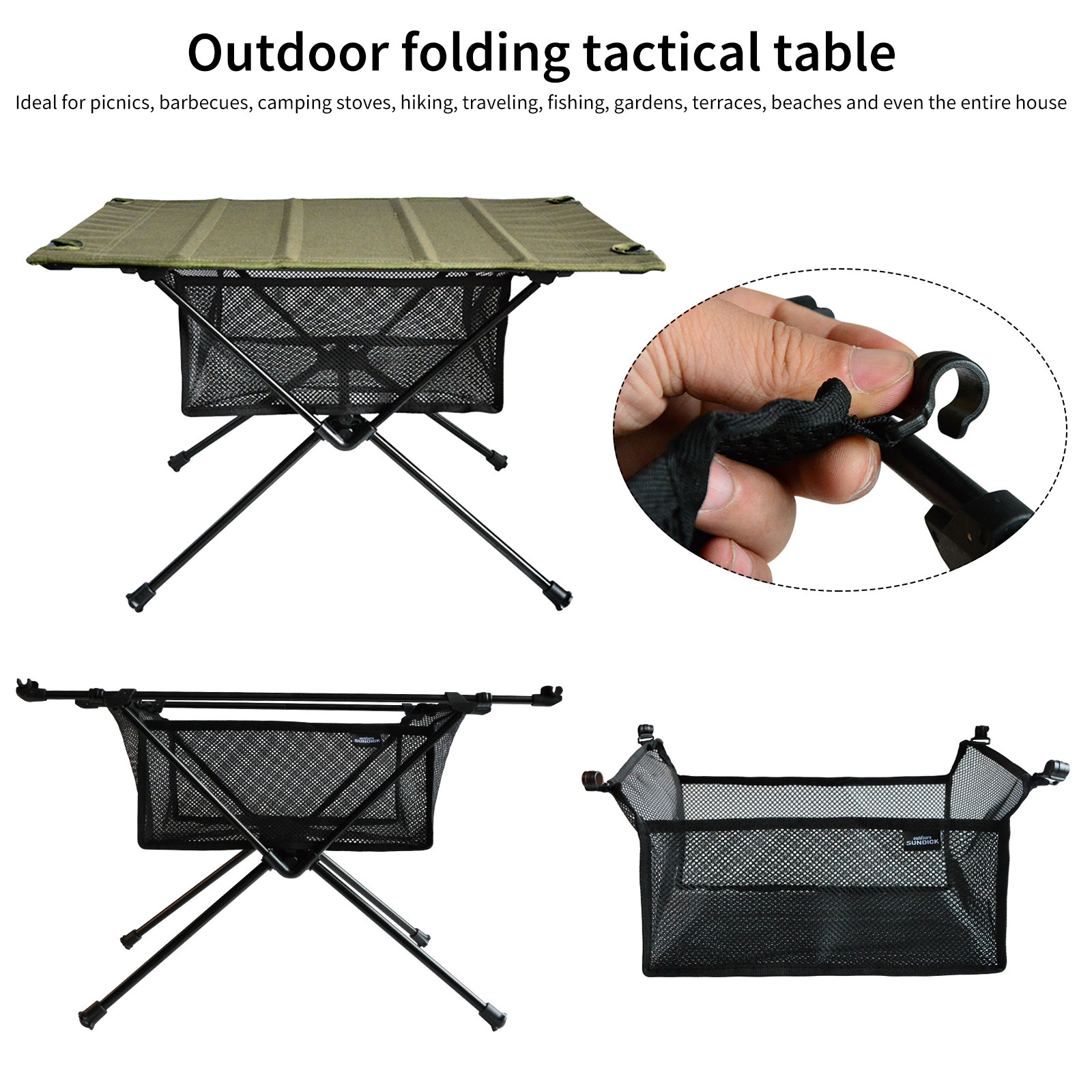 Mesh Basket Organizer Camping  - Outdoor Camping Table With Storage 评论和价格
