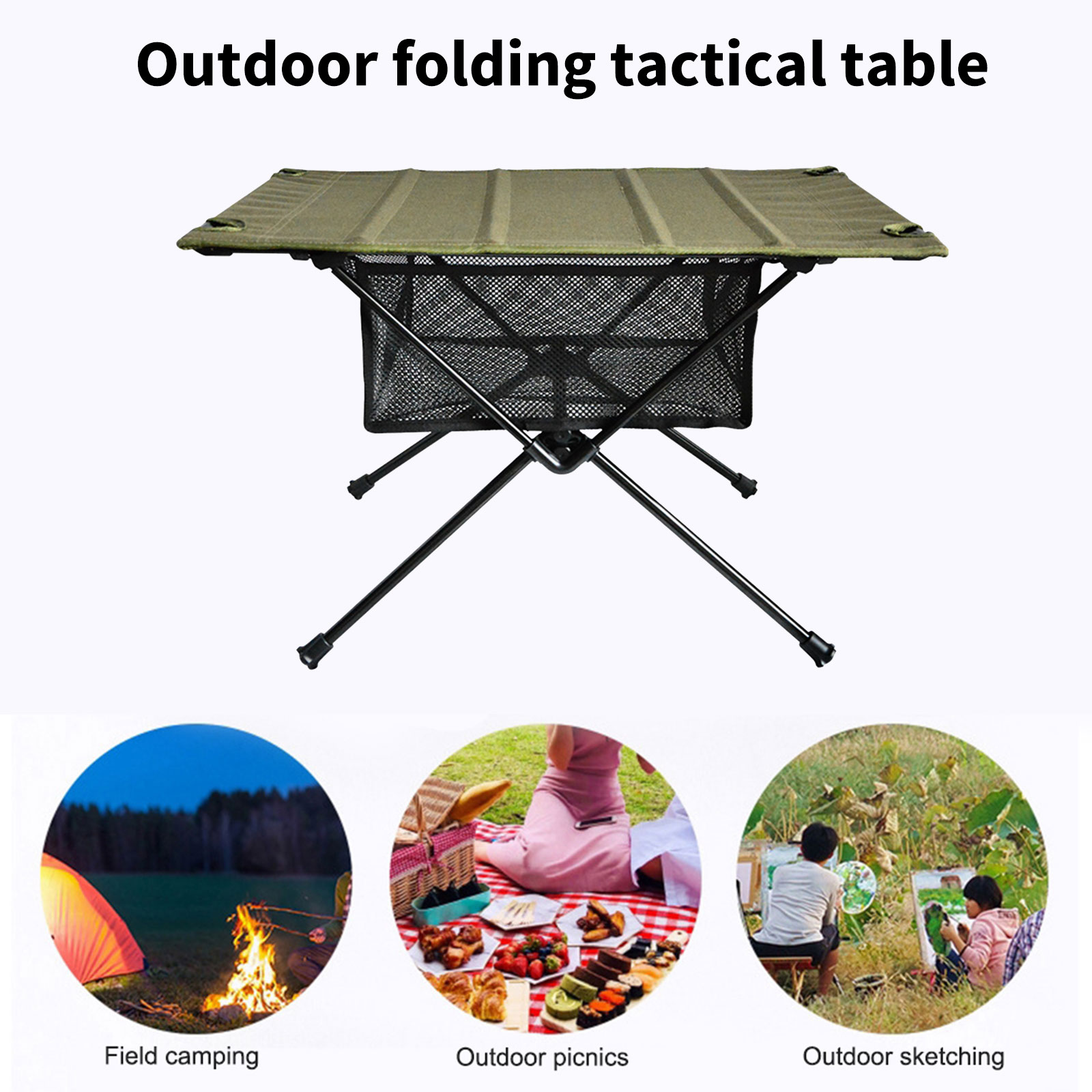 Mesh Basket Organizer Camping  - Outdoor Camping Table With Storage 评论和价格