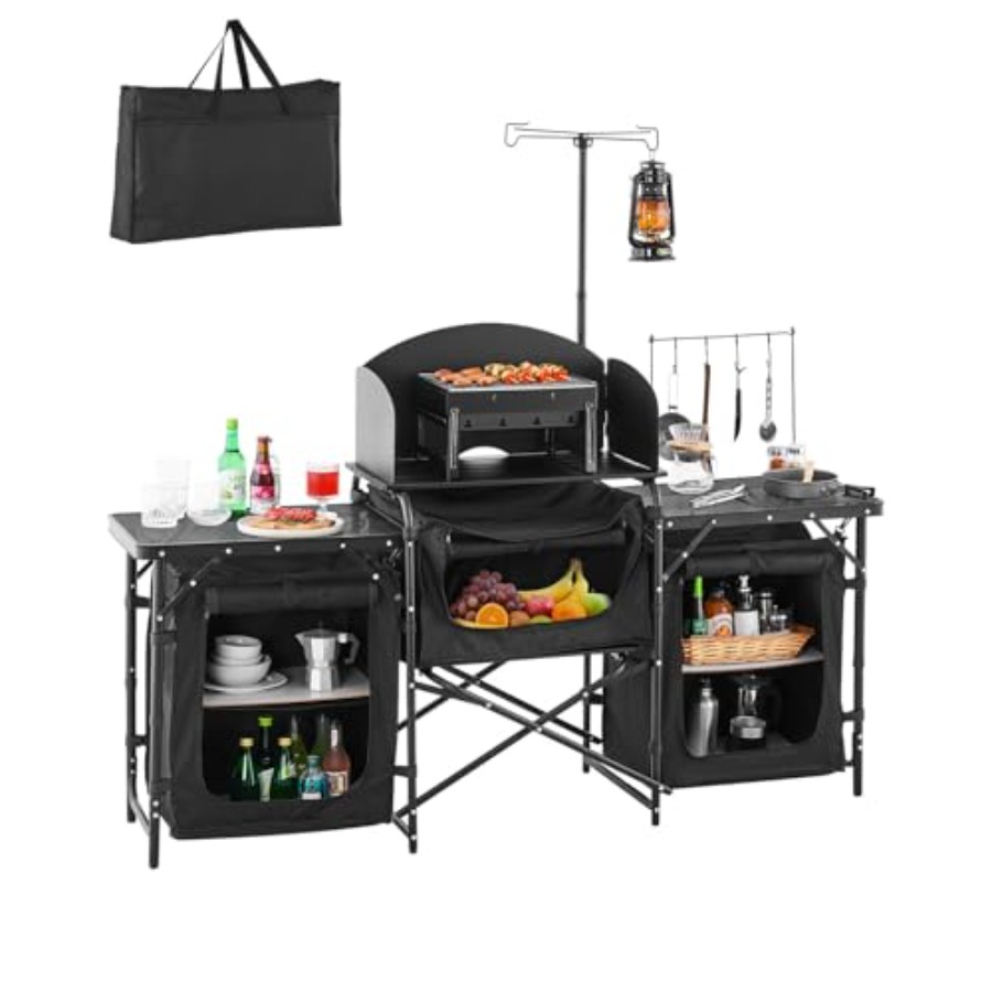 Camping Kitchen Table, Outdoor - Outdoor Camping Table With Storage 评论和价格