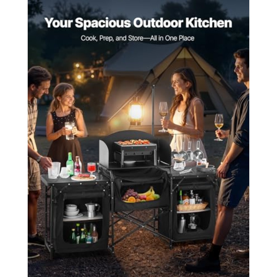 Camping Kitchen Table, Outdoor - Outdoor Camping Table With Storage 评论和价格