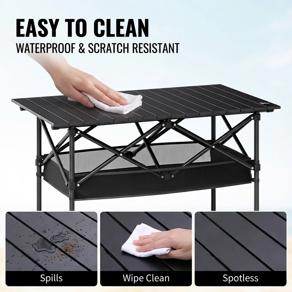 Portable Folding Outdoor Table - Outdoor Camping Table With Storage 评论和价格